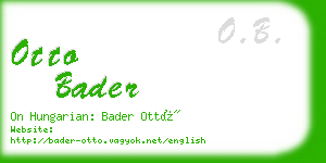 otto bader business card